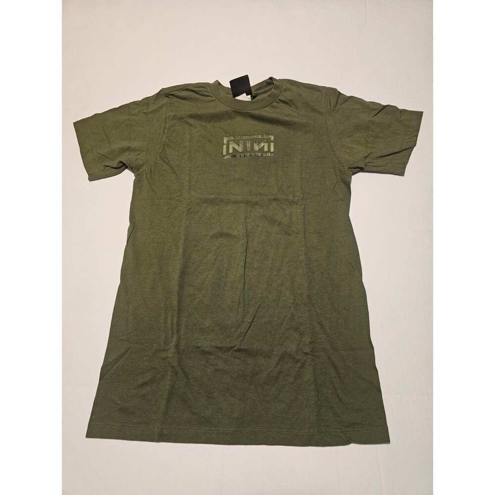Vintage Y2K Nine Inch Nails NIN T Shirt Small Green Giant Tag Camo 2000s
